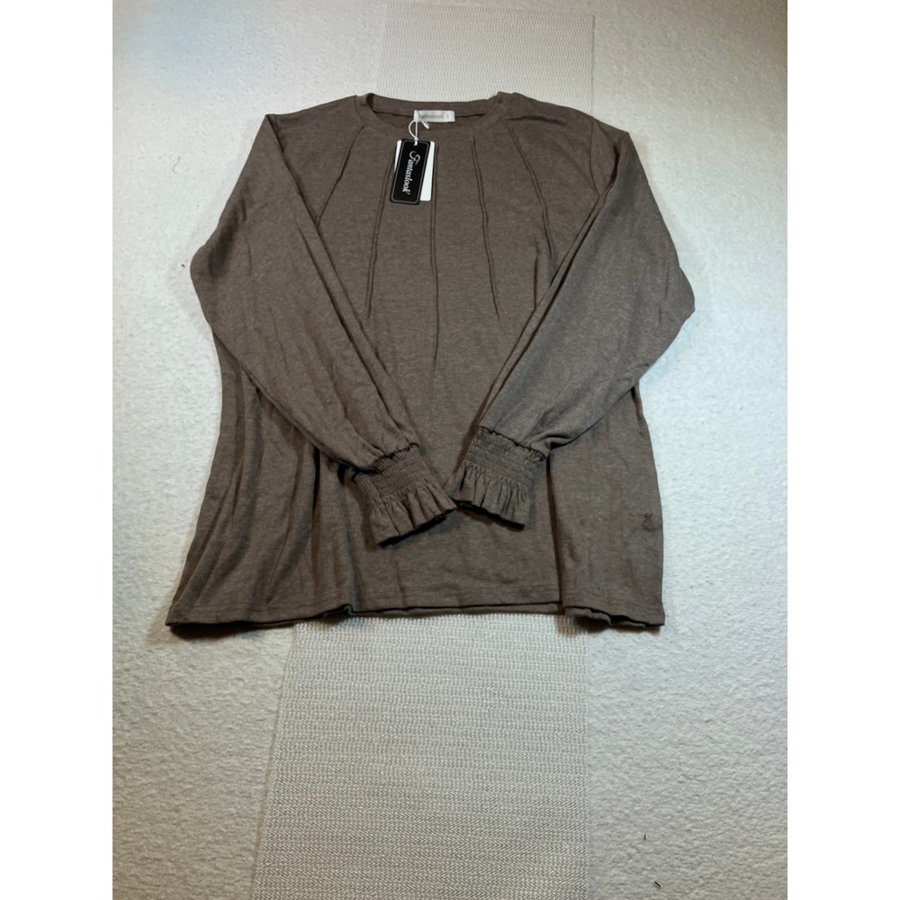 Fantaslook HXH229 Brown Womens 2XL Long Sleeve Top NWT New In Bag